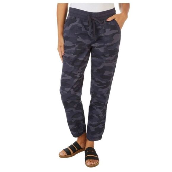 DEMOCRACY Small HIGH RISE CAMOUFLAGE PRINT JOGGERS - Picture 7 of 8